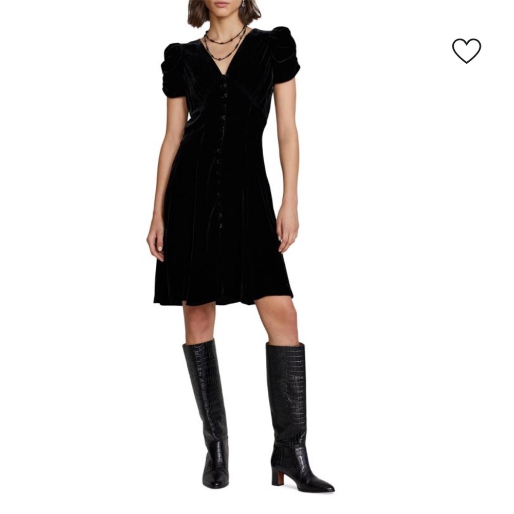 Polo Ralph Lauren Noele Velvet Day Dress Size 16